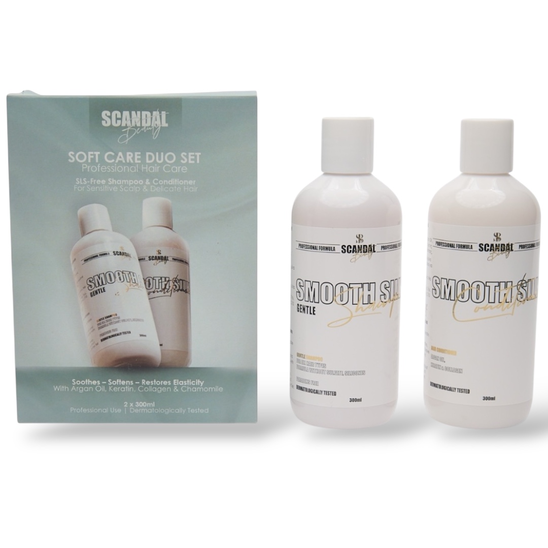 Σετ Απαλής Φροντίδας Μαλλιών “SmoothSilk” – Sulfate Free Σαμπουάν & Conditioner με Κερατίνη (2x300ml)