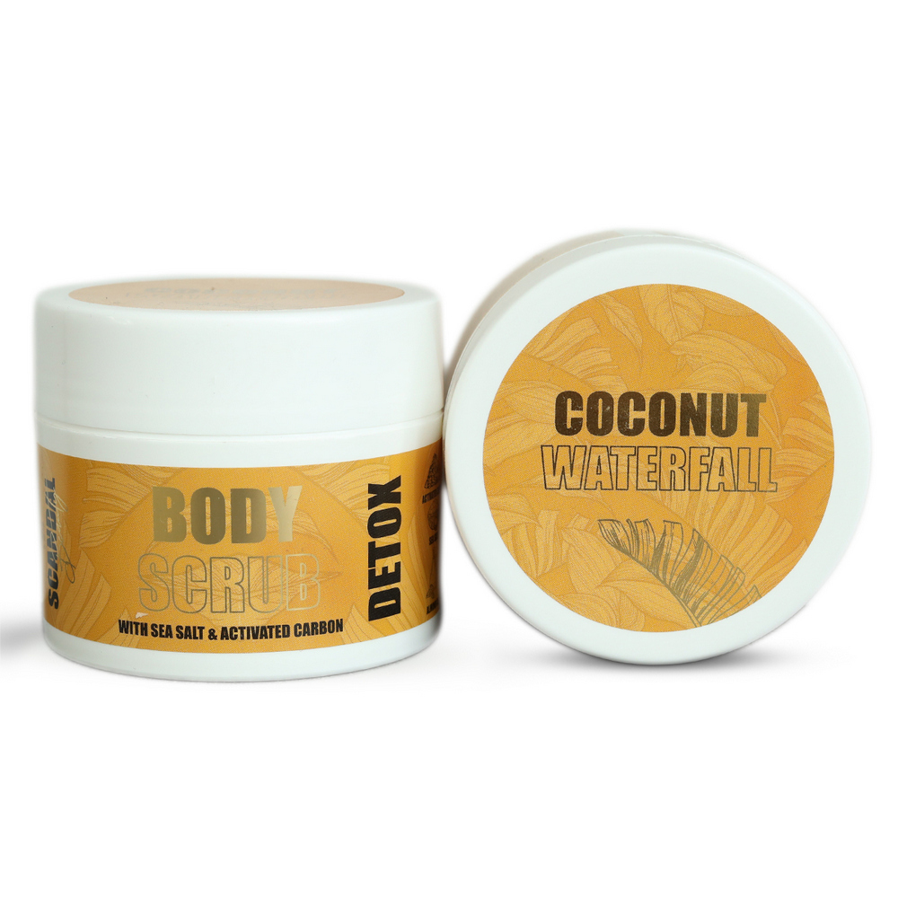 Coconut Waterfall Detox Body Scrub – Scrub Σώματος με Αμυγδαλέλαιο, Ενεργό Άνθρακα & Κόκκους Αλατιού (200ml)