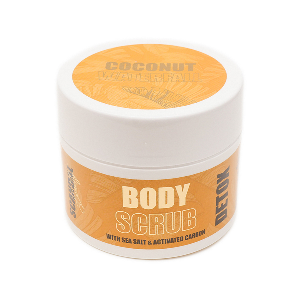 Coconut Waterfall Detox Body Scrub – Scrub Σώματος με Αμυγδαλέλαιο, Ενεργό Άνθρακα & Κόκκους Αλατιού (200ml) - Image 2